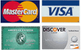 Mastercard, Visa, Discover and American Express