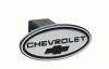 Universal Defenderworx Chevrolet Script Oval Billet Hitch Cover - Black with Black Bowtie - 31015