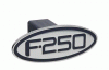 Universal Defenderworx F250 Script Oval Billet Hitch Cover - Black - 60253