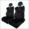Spec-D Black RVC with Blue Suede Racing Seat - Pair - RS-C400SURS-2