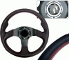 Universal 4 Car Option Steering Wheel - Type 2 Black with Red Stitch - 320mm - SW-94150-BK-R