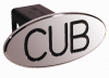 Universal Defenderworx Cub Script Oval Billet Hitch Cover - Black - 24001