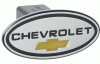 Universal Defenderworx Chevrolet Script Oval Billet Hitch Cover - Black with Gold Bowtie - 31013