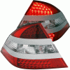 Mercedes-Benz S Class Anzo LED Taillights with Red Housing - Silver Middle - Clear Lens - 321086