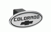 Universal Defenderworx Colorado Script Oval Billet Hitch Cover - Black with Black Bowtie - 37075