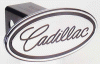 Universal Defenderworx Cadillac Script Oval Billet Hitch Cover - Black - 38003