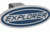 Universal Defenderworx Explorer Script Oval Billet Hitch Cover - Blue - 61001