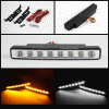 Spyder DRL LED with Amber Signal Lights - Chrome - CBL-DRL-TN-AM-C