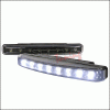 Universal Spec-D White LED Daytime Running Light with Black Trim - 8PC - LF-108LEDJM-WT