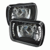 Universal Xtune 7x6 Inch Projector Headlights with LED - Black - PRO-JH-7X6-LED-BK