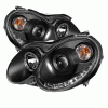 Mercedes-Benz CLK Spyder Projector Headlights - Halogen Model Only - LED Halo - Daytime Running Light - Black - High H1 - Low H7 - PRO-YD-MBCLK03-DRL-BK