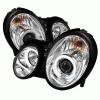 Mercedes-Benz CLK Spyder Projector Headlights - Halogen Model Only - CCFL Halo - Chrome - High H1 - Low H7 - PRO-YD-MBCLK98-CCFL-C
