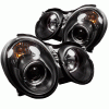 Mercedes-Benz CLK Spyder Projector Headlights - Halogen Model Only - LED Halo - Black - High H1 - Low H7 - PRO-YD-MBCLK98-HL-BK