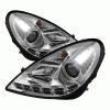 Mercedes-Benz SLK Spyder Projector Headlights - Halogen Model Only - Daytime Running Light - Chrome - High H1 - Low H7 - PRO-YD-MBSLK05-DRL-C