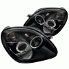Mercedes-Benz SLK Spyder Projector Headlights - Halogen Model Only - LED Halo - Black - High H1 - Low H1 - 1PC - PRO-YD-MBSLK98-1PC-HL-BK