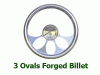 Hot Rod Deluxe 3-Ovals Full Wrap Billet Steering Wheel - SW-OVALS-X