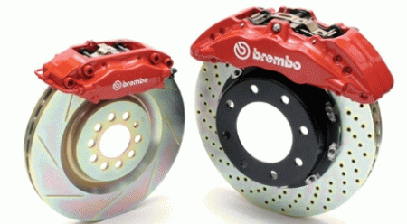 Mercedes  Mercedes-Benz C Class Brembo Gran Turismo Brake Kit with 4 Piston 332x32 Disc & 2-Piece Rotor - Front - 1Bx.7005A