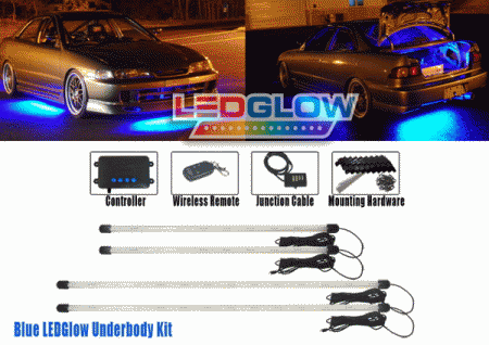 Mercedes  Universal LED Glow Blue LED Underbody Light Kit with Wireless Remote - LU-S01
