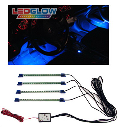 Mercedes  Universal LED Glow Blue Interior Light Tubes with Controller - 4PC - LU-SC01
