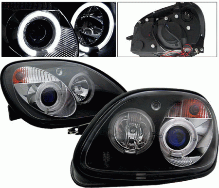 Mercedes  Mercedes-Benz SLK 4 Car Option Halo Projector Headlights - Black - LP-MBSLK98BC-YD