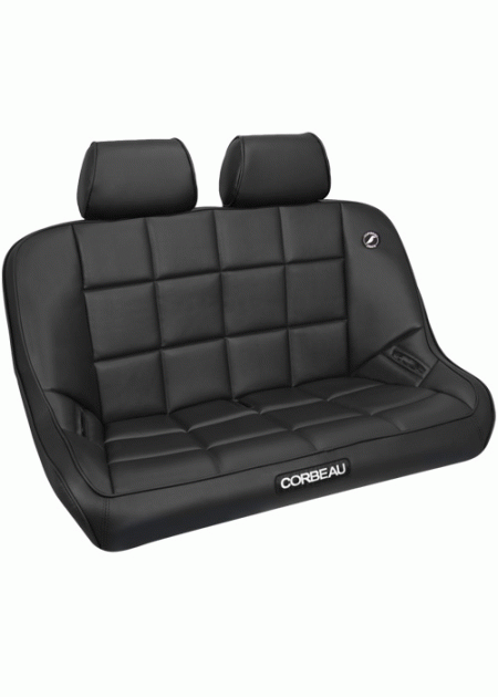 Mercedes  Corbeau Baja Bench Seat Black Vinyl Headrest - 42 Inch - HR01