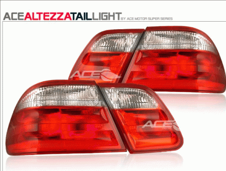 Mercedes  Red Clear Taillights