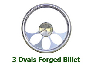 Mercedes  Hot Rod Deluxe 3-Ovals Full Wrap Billet Steering Wheel - SW-OVALS-X
