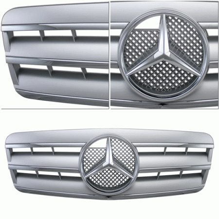 Mercedes  Silver Chrome 3 Fin W208