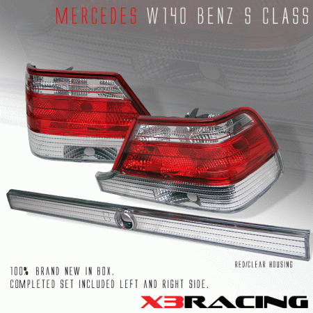 Mercedes  Red Clear Taillights
