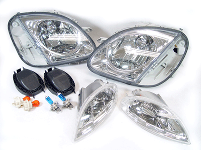Mercedes  Crystal Headlights With Clear Corners